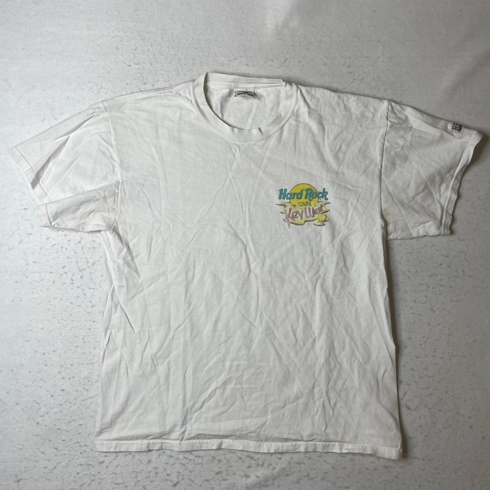 Hard Rock Cafe T Shirt Mens Large White Key West Heavy Tee Graphic Vintage - Picture 3 of 9